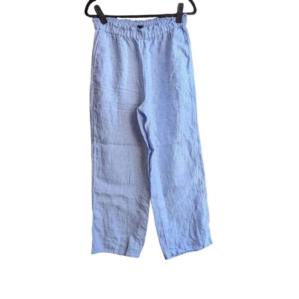 J. Crew Factory Light Blue Wide Leg Linen Pants